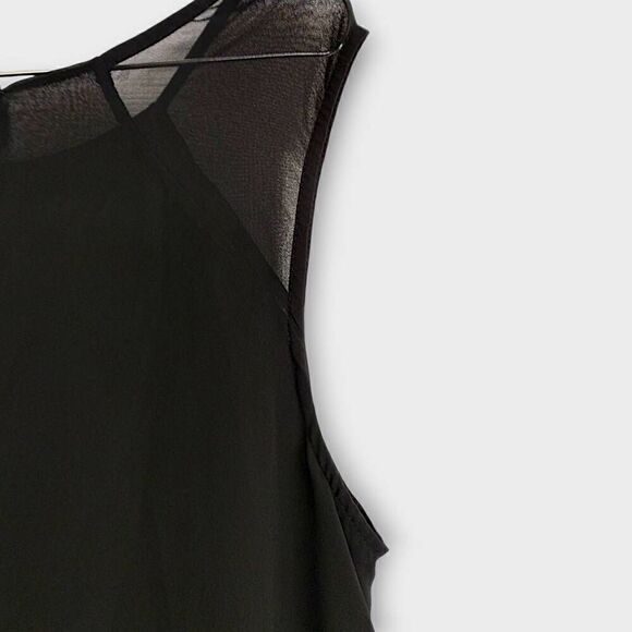 Monteau Womens Top Sz 1X Black Semisheer‎ Chiffon Tank Layers Witchy Whimsicore - Picture 9 of 11